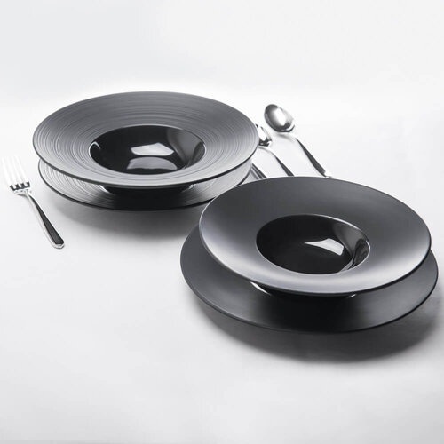 Stalgast Talerz głęboki Ø230 mm, czarny z gładkim rantem (4 szt.)