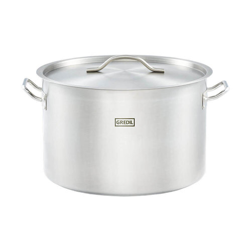 Gredil Garnek średni z pokrywką 32,6 L, Ø400 mm ze stali nierdzewnej Gredil Garnek średni z pokrywką 32,6 L, Ø400 mm ze stali nierdzewnej