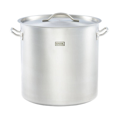 Gredil Garnek wysoki z pokrywką 50,3 L, Ø400 mm ze stali nierdzewnej Gredil Garnek wysoki z pokrywką 50,3 L, Ø400 mm ze stali nierdzewnej