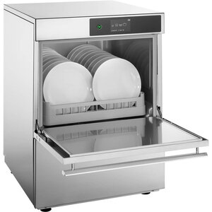Elframo Zmywarka uniwersalna 500x500 mm 400V, z dozownikiem płynu myjącego, pompą wspomagająca płukanie i zmiękczaczem Elframo Zmywarka uniwersalna 500x500 mm 400V, z dozownikiem płynu myjącego, pompą wspomagająca płukanie i zmiękczaczem