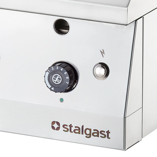 Stalgast Gazowa płyta grillowa ryflowana, chromowana, nastawna 6,5 kW