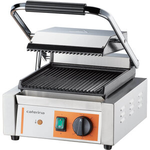 Caterina Grill kontaktowy pojedyńczy żeliwny, płyta dolna 225x230, górna 215x215 mm, 1,8 kW Caterina Grill kontaktowy pojedyńczy żeliwny, płyta dolna 225x230, górna 215x215 mm, 1,8 kW