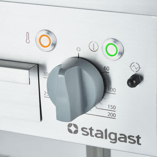 Stalgast Elektryczna płyta grillowa ryflowana, 4 kW na podstawie otwartej Stalgast Elektryczna płyta grillowa ryflowana, 4 kW na podstawie otwartej