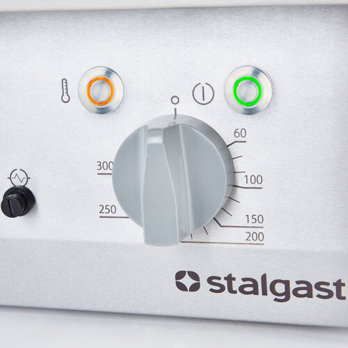 Stalgast Elektryczna płyta grillowa 4400 cm2, 1/2 gładka 1/2 ryflowana, nastawna 8,1 kW