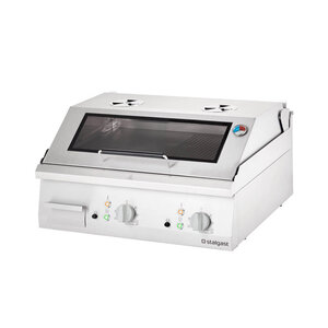 Stalgast Elektryczna płyta grillowa 4400 cm2, 1/2 gładka 1/2 ryflowana, nastawna 8,1 kW