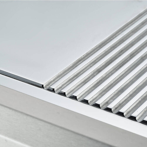 Stalgast Elektryczna płyta grillowa gładka/ryflowana, chromowana, nastawna 8,1 kW