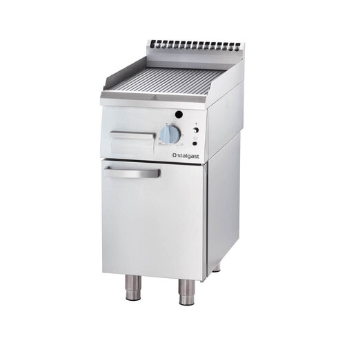 Stalgast Gazowa płyta grillowa 2200 cm2, ryflowana, stalowa, nastawna 6,5 kW
