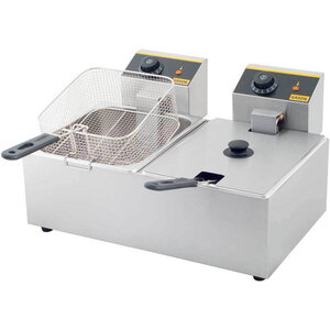 Gredil Frytkownica elektryczna 2-komorowa, nastawna 2x 5L, 6.4 kW Gredil Frytkownica elektryczna 2-komorowa, nastawna 2x 5L, 6.4 kW