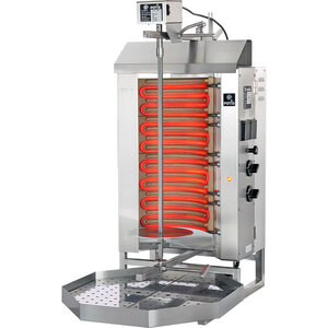 Potis Kebab elektryczny 2 palniki, wsad do 30 kg, 6 kW, 450x500x(h)920 mm z tacą na tłuszcz o wym. 500x500 mm Potis Kebab elektryczny 2 palniki, wsad do 30 kg, 6 kW, 450x500x(h)920 mm z tacą na tłuszcz o wym. 500x500 mm