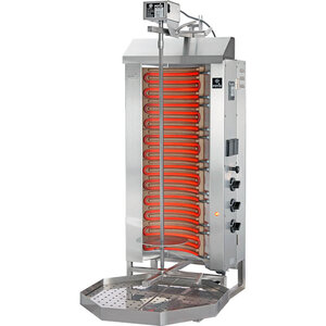 Potis Kebab elektryczny 3 palniki, wsad do 50 kg, 9 kW, 450x500x(h)1120 mm z tacą na tłuszcz o wym. 500x500 mm Potis Kebab elektryczny 3 palniki, wsad do 50 kg, 9 kW, 450x500x(h)1120 mm z tacą na tłuszcz o wym. 500x500 mm