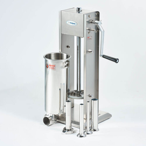 Stalgast Ręczna nadziewarka do kiełbas 5 L, pionowa z 4 lejkami 16, 22, 32 i 38 mm