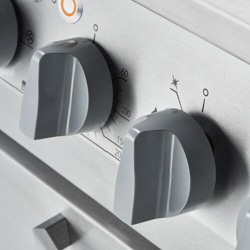 Stalgast Kuchnia gazowa z 4 palnikami i piekarnikiem elektrycznym z termoobiegiem 17 kW, G20/20 mbar Stalgast Kuchnia gazowa z 4 palnikami i piekarnikiem elektrycznym z termoobiegiem 17 kW, G20/20 mbar