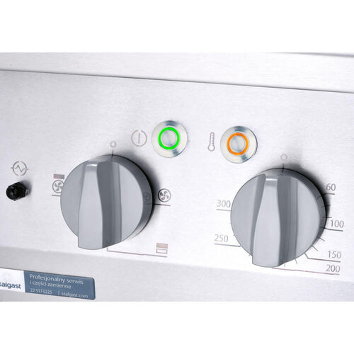 Stalgast Kuchnia gazowa z 6 palnikami i piekarnikiem elektrycznym z termoobiegiem 25,5 kW, G30/37 mbar