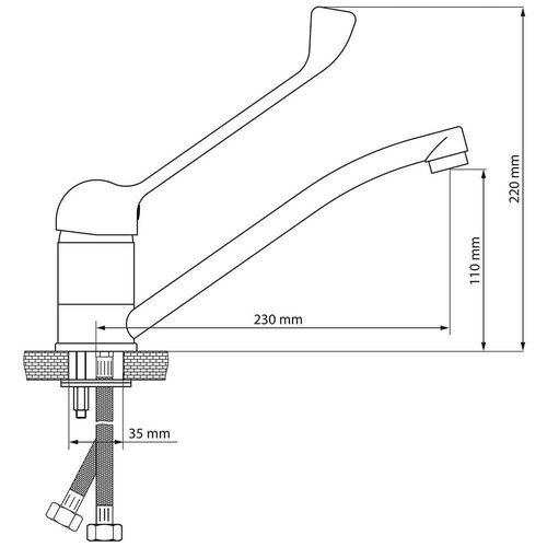 Stalgast Bateria umywalkowa łokciowa, 230 mm, przyłącze 3/4'' Stalgast Bateria umywalkowa łokciowa, 230 mm, przyłącze 3/4''