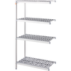 Tribeca Regał aluminiowy narożny z 4 półkiami gretingowymi 859x460x(h)1680 mm