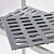 Tribeca Regał aluminiowy narożny z 4 półkiami gretingowymi 859x460x(h)1680 mm