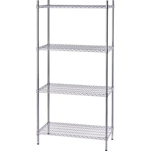 Stalgast Regał ze stali chromowanej z 4 półkami drucianymi 610x455x(h)1800 mm, skręcany Stalgast Regał ze stali chromowanej z 4 półkami drucianymi 610x455x(h)1800 mm, skręcany