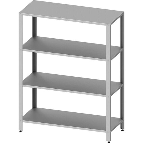 Stalgast Regał magazynowy z 4 półkami pełnymi 1200x600x(h)1800 mm, skręcany Stalgast Regał magazynowy z 4 półkami pełnymi 1200x600x(h)1800 mm, skręcany