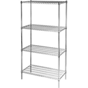 Stalgast Regał ze stali chromowanej z 4 półkami drucianymi 900x450x(h)1800 mm, skręcany Stalgast Regał ze stali chromowanej z 4 półkami drucianymi 900x450x(h)1800 mm, skręcany