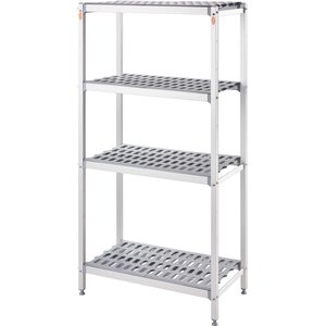 Tribeca Regał aluminiowy z 4 półkiami gretingowymi 1205x460x(h)1680 mm Tribeca Regał aluminiowy z 4 półkiami gretingowymi 1205x460x(h)1680 mm
