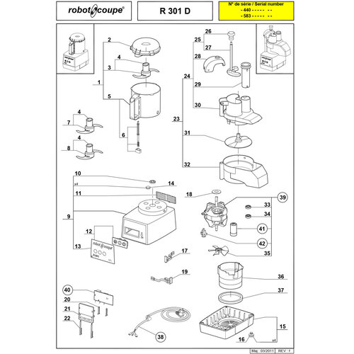 Robot Coupe Szatkownica do warzyw 3.7 L, 0,65 kW, do 40 kg/24h, 230 V Robot Coupe Szatkownica do warzyw 3.7 L, 0,65 kW, do 40 kg/24h, 230 V