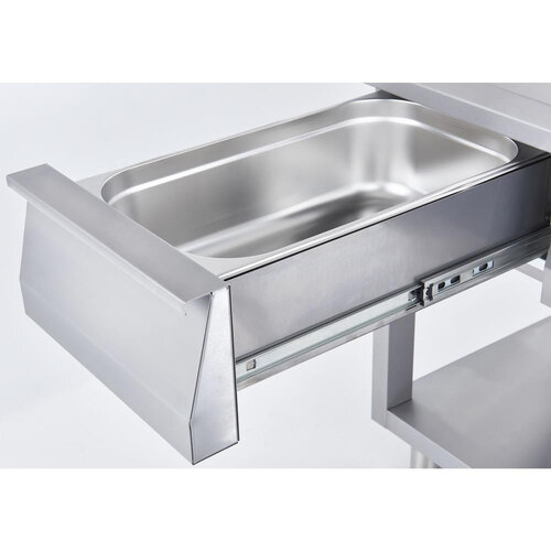 Stalgast Stanowisko neutralne, nastawne z szufladami 1200x700x(h)250 mm Stalgast Stanowisko neutralne, nastawne z szufladami 1200x700x(h)250 mm