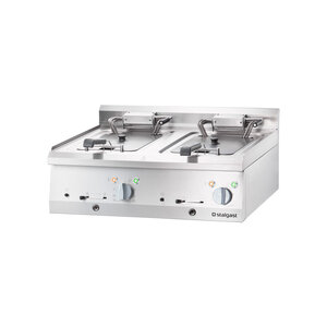 Stalgast Frytkownica elektryczna 2-komorowa, nastawna 2x 10L, 18 kW z zimną strefą Stalgast Frytkownica elektryczna 2-komorowa, nastawna 2x 10L, 18 kW z zimną strefą