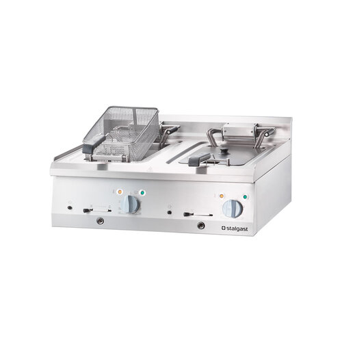 Stalgast Frytkownica elektryczna 2-komorowa, nastawna 2x 10L, 18 kW z zimną strefą Stalgast Frytkownica elektryczna 2-komorowa, nastawna 2x 10L, 18 kW z zimną strefą