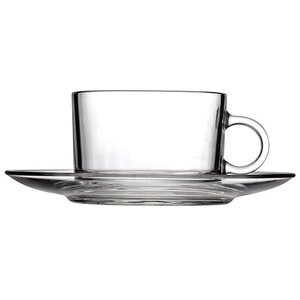 Pasabahce Filiżanka do herbaty ze spodkiem 200 ml, transparentna (6 szt.) Pasabahce Filiżanka do herbaty ze spodkiem 200 ml, transparentna (6 szt.)