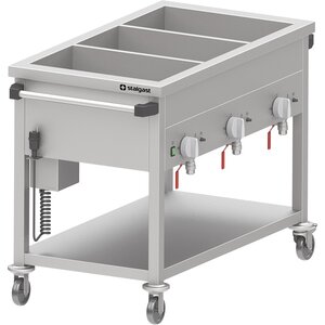 Stalgast Bemar elektryczny 3-komorowy GN 1/1, jezdny, 2,55kW, z kranem spustowym