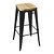 Bolero Bistro High Stools with Wooden Seat Pad Gun Metal (Pack of 4)