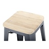 Bolero Bistro High Stools with Wooden Seat Pad Gun Metal (Pack of 4)