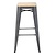 Bolero Bistro High Stools with Wooden Seat Pad Gun Metal (Pack of 4)