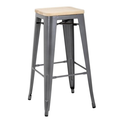 Bolero Taboret barowy z drewnianym siedziskiem 770 mm (4szt.) Bolero Taboret barowy z drewnianym siedziskiem 770 mm (4szt.)