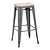 Bolero Bistro High Stools with Wooden Seat Pad Gun Metal (Pack of 4)