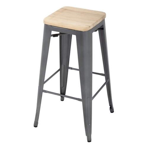 Bolero Taboret barowy z drewnianym siedziskiem 770 mm (4szt.) Bolero Taboret barowy z drewnianym siedziskiem 770 mm (4szt.)