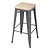 Bolero Bistro High Stools with Wooden Seat Pad Gun Metal (Pack of 4)