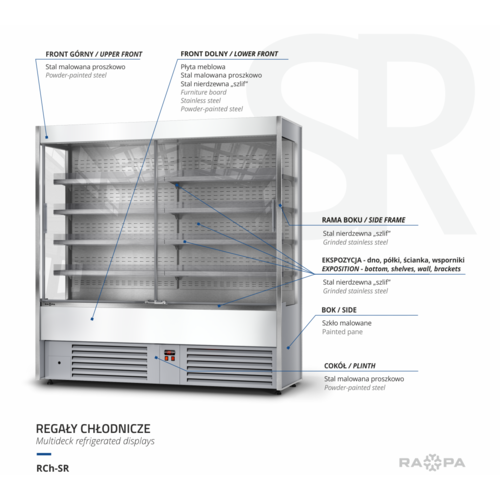 Rapa Regał chłodniczy od 2 do 10°C, 3,36 m², 1880x700x(h)2020 mm, biały Rapa Regał chłodniczy od 2 do 10°C, 3,36 m², 1880x700x(h)2020 mm, biały
