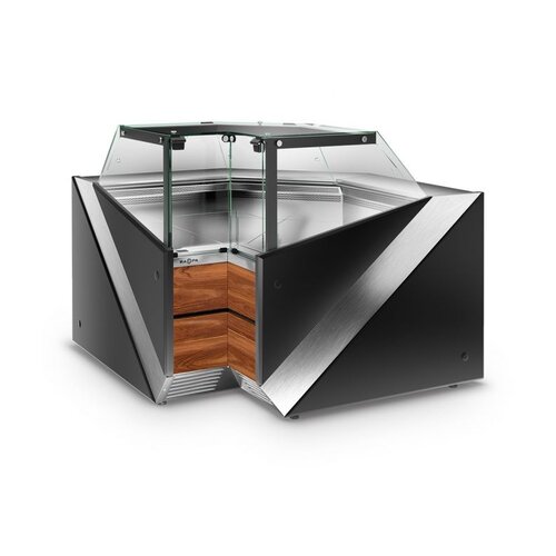 Rapa Lada chłodnicza narożna, szyba prosta od 1 do 10 °C, 1500x1500x(h)1210 mm z płytą meblową Yosemite Rapa Lada chłodnicza narożna, szyba prosta od 1 do 10 °C, 1500x1500x(h)1210 mm z płytą meblową Yosemite
