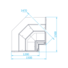 Rapa Lada chłodnicza, szyba prosta od 1 do 10 °C, 1500x1500x(h)1210 mm