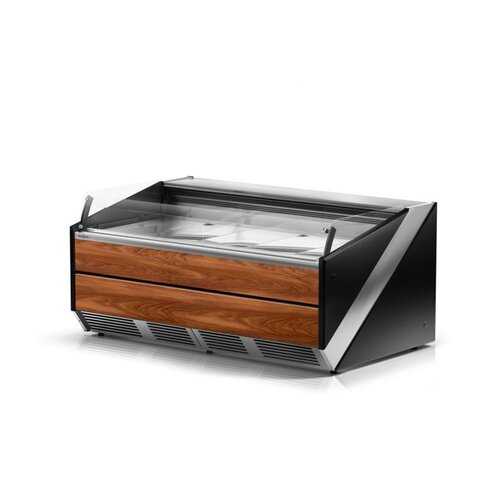 Rapa Lada chłodnicza, szyba prosta od 1 do 10 °C, 1970x1200x(h)930 mm z płytą meblową Yosemite Rapa Lada chłodnicza, szyba prosta od 1 do 10 °C, 1970x1200x(h)930 mm z płytą meblową Yosemite
