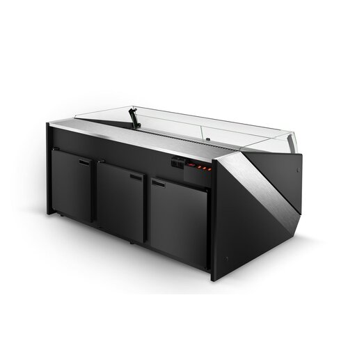 Rapa Lada chłodnicza, szyba prosta od 1 do 10 °C, 1970x1200x(h)930 mm z płytą meblową Yosemite Rapa Lada chłodnicza, szyba prosta od 1 do 10 °C, 1970x1200x(h)930 mm z płytą meblową Yosemite