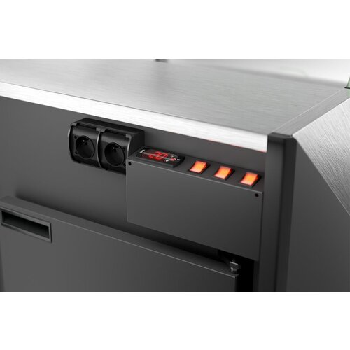 Rapa Lada chłodnicza, szyba prosta od 1 do 10 °C, 1970x1200x(h)930 mm z płytą meblową Yosemite Rapa Lada chłodnicza, szyba prosta od 1 do 10 °C, 1970x1200x(h)930 mm z płytą meblową Yosemite