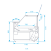 Rapa Lada chłodnicza, szyba prosta od 1 do 7 °C, 1345x1200x(h)1210 mm Rapa Lada chłodnicza, szyba prosta od 1 do 7 °C, 1345x1200x(h)1210 mm
