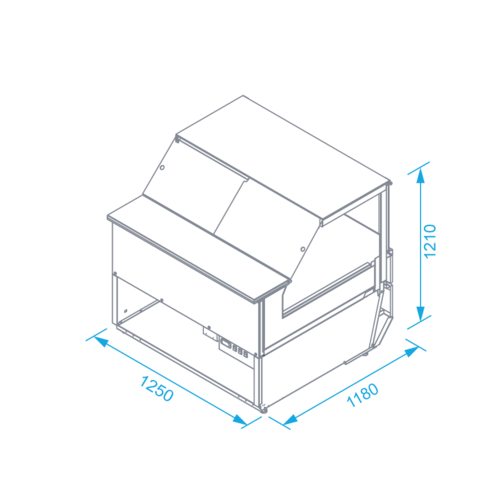 Rapa Lada chłodnicza, szyba prosta od 1 do 7 °C, 1345x1200x(h)1210 mm Rapa Lada chłodnicza, szyba prosta od 1 do 7 °C, 1345x1200x(h)1210 mm