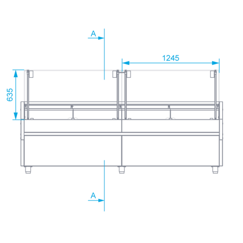 Rapa Lada chłodnicza, szyba prosta od 1 do 10 °C, 2590x1165x(h)1330 mm Rapa Lada chłodnicza, szyba prosta od 1 do 10 °C, 2590x1165x(h)1330 mm