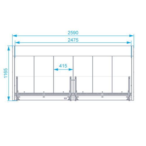 Rapa Lada chłodnicza, szyba prosta od 1 do 10 °C, 2590x1165x(h)1330 mm Rapa Lada chłodnicza, szyba prosta od 1 do 10 °C, 2590x1165x(h)1330 mm