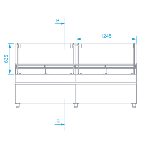 Rapa Lada chłodnicza, szyba prosta od 1 do 10 °C, 2590x1165x(h)1330 mm Rapa Lada chłodnicza, szyba prosta od 1 do 10 °C, 2590x1165x(h)1330 mm