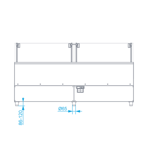 Rapa Lada chłodnicza, szyba prosta od 1 do 10 °C, 2590x1165x(h)1330 mm Rapa Lada chłodnicza, szyba prosta od 1 do 10 °C, 2590x1165x(h)1330 mm