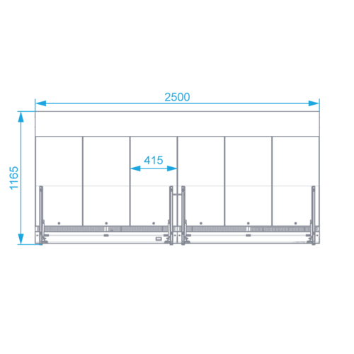 Rapa Lada chłodnicza, szyba prosta od 1 do 10 °C, 2590x1165x(h)1330 mm Rapa Lada chłodnicza, szyba prosta od 1 do 10 °C, 2590x1165x(h)1330 mm